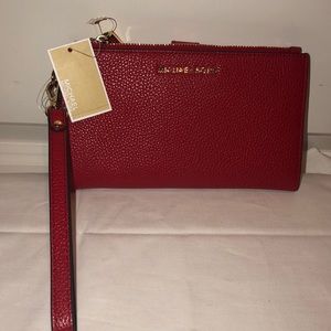 Michael Kors red Wristlet wallet
